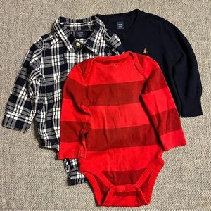 Baby GAP bundle of 3 tops (collared button up, sweater and onesie) 12-18 months